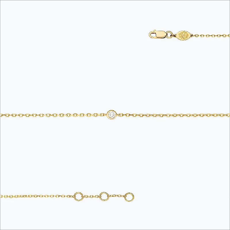 Personalized Engraved Jewelry For Meaningful Gifts 1 Stone 18K Gold Bracelet w. Diamond