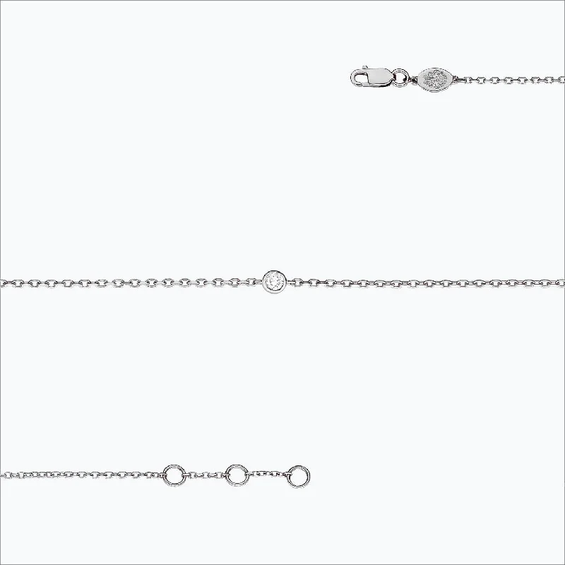 Adjustable Charm Bracelets For A Perfect Fit 1 Stone 18K White Gold Bracelet w. Diamond