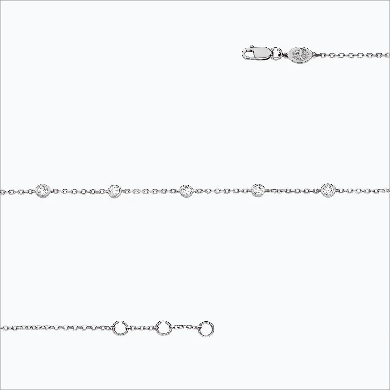 Your Dream Jewelry At Dream Prices – Shop Now 5 Stone 18K White Gold Bracelet w. Diamonds
