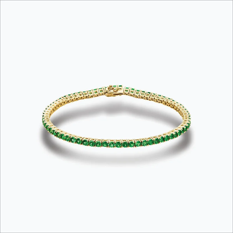 Limited Stock On Premium Jewelry At Low Prices Tennis 18K Gold Bracelet w. Tsavorite