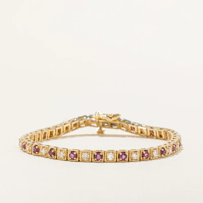 Luxury Jewelry Sale – Elegant Styles At Unbeatable Prices Ruby and Diamond Tennis Bracelet | 1.72ctw, 1.26ctw | 7"