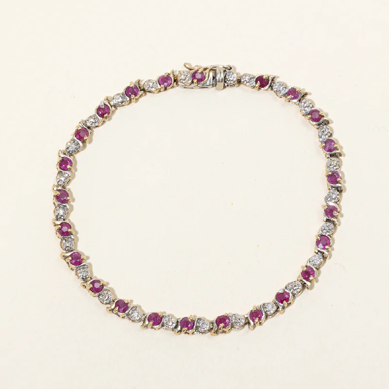 Buy More, Save More On Stunning Jewelry Pieces Ruby & Diamond Bracelet | 2.20ctw, 0.11ctw | 7" |