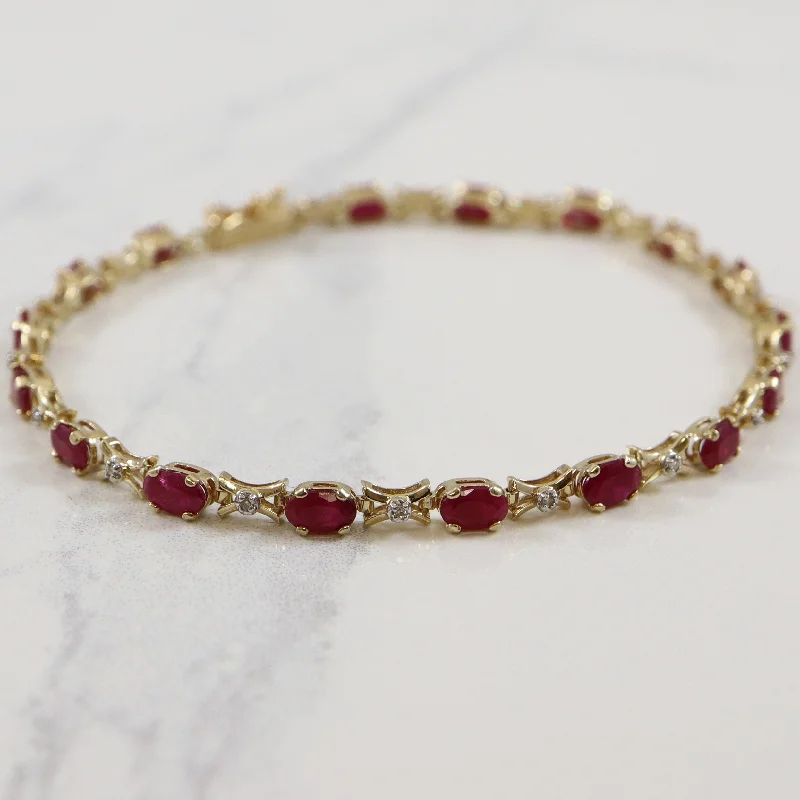 Buy More, Save More On Stunning Jewelry Pieces Ruby & Diamond XO Bracelet | 4.25ctw, 0.08ctw | 7.5" |
