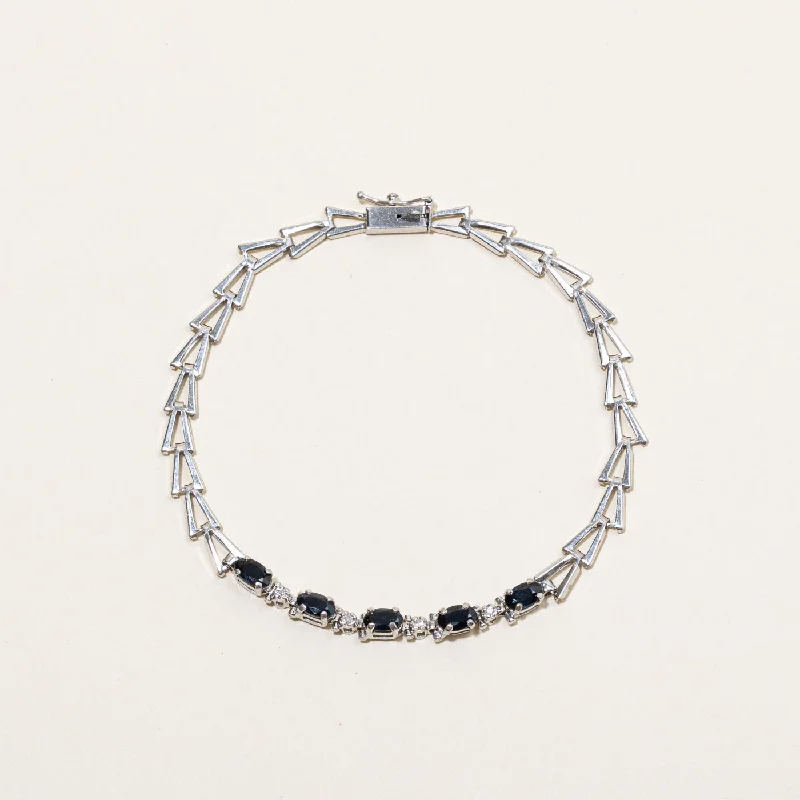 Trending Jewelry Styles Now At Limited-Time Discounts Sapphire & Diamond Bracelet | 1.00ctw, 0.01ctw | 7" |
