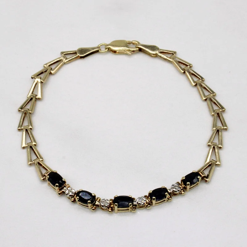 Shop Stylish Jewelry Now And Save Big Sapphire & Diamond Bracelet | 1.00ctw, 0.04ctw | 6.5" |