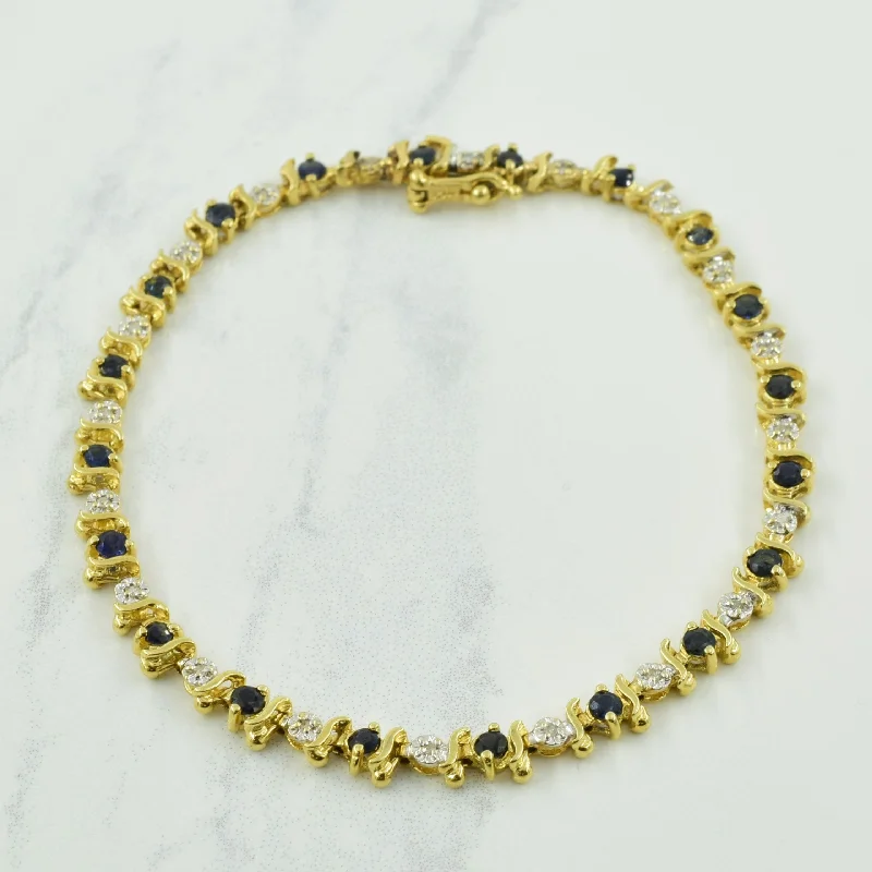 Chic, Trendy, And Affordable Jewelry Sale Sapphire & Diamond Bracelet | 1.50ctw, 0.10ctw | 7.75" |