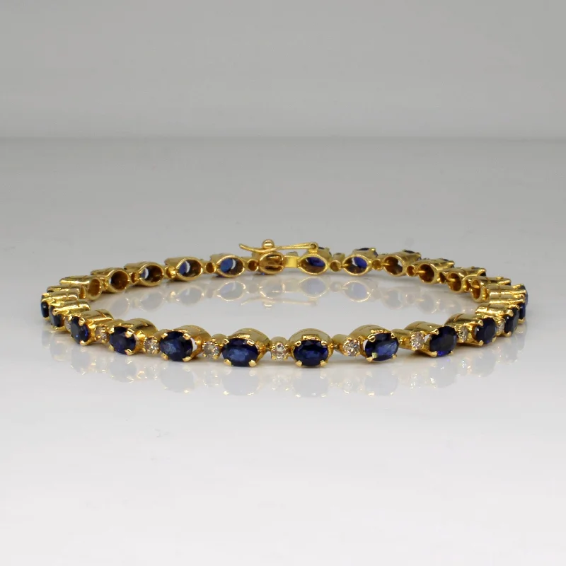 Elevate Your Jewelry Collection With Limited-Time Savings Sapphire & Diamond Tennis Bracelet | 4.16ctw, 0.75ctw | 7.5" |
