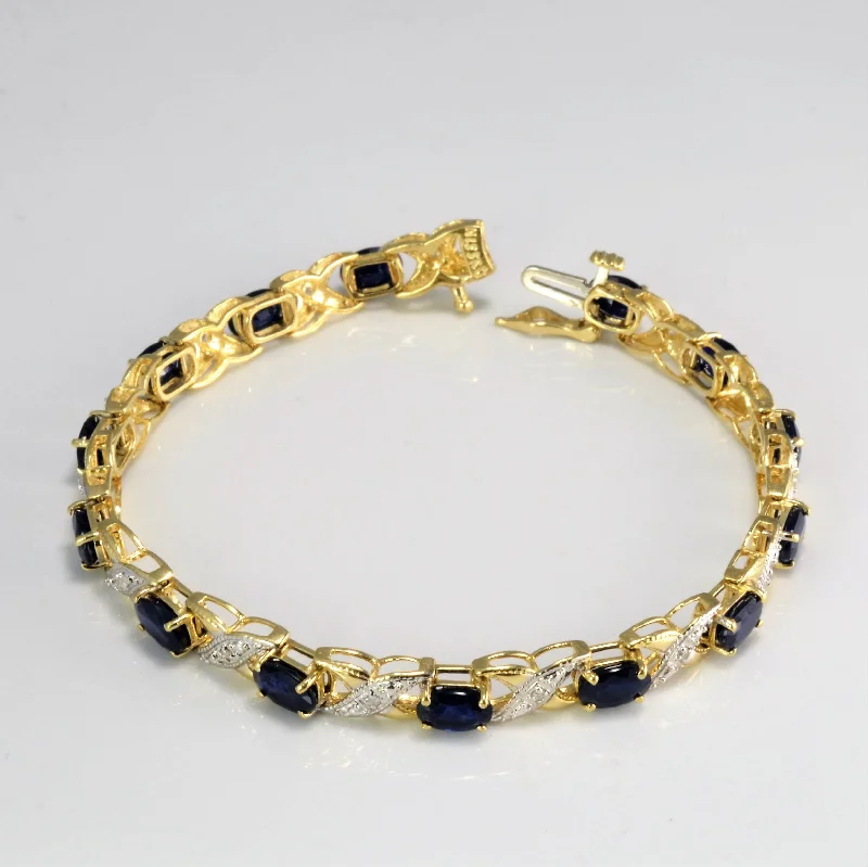 Get The Jewelry You Love At A Price You Love Sapphire & Diamond Chain Bracelet | 0.10 ctw, 7''|
