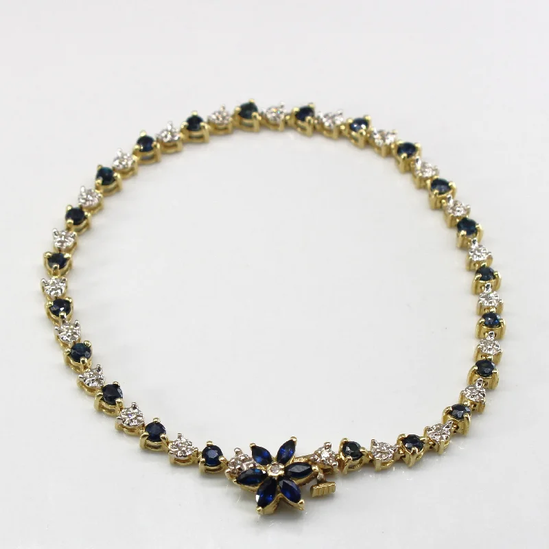 Best Jewelry Deals – Premium Quality At Exclusive Discounts Sapphire & Diamond Chain Bracelet | 1.70ctw | 0.07ctw | 7"|