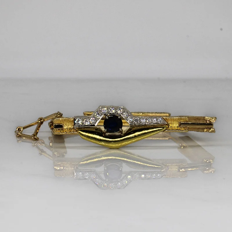 Handcrafted Jewelry Sale – Unique Designs At Low Prices Sapphire & Diamond Bar Bracelet | 1.00ct, 0.60ctw | 7.5" |