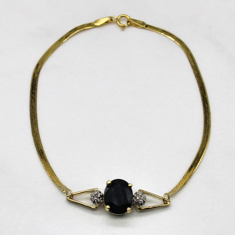 Shop High-Quality Jewelry At Jaw-Dropping Discounts Sapphire & Diamond Herringbone Bracelet | 1.60ct, 0.02ctw | 7" |