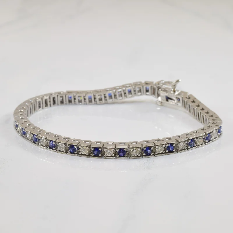 Accessorize For Less – Luxury Jewelry At Affordable Prices Sapphire & Diamond Tennis Bracelet | 1.95ctw, 1.85ctw | 7.5" |