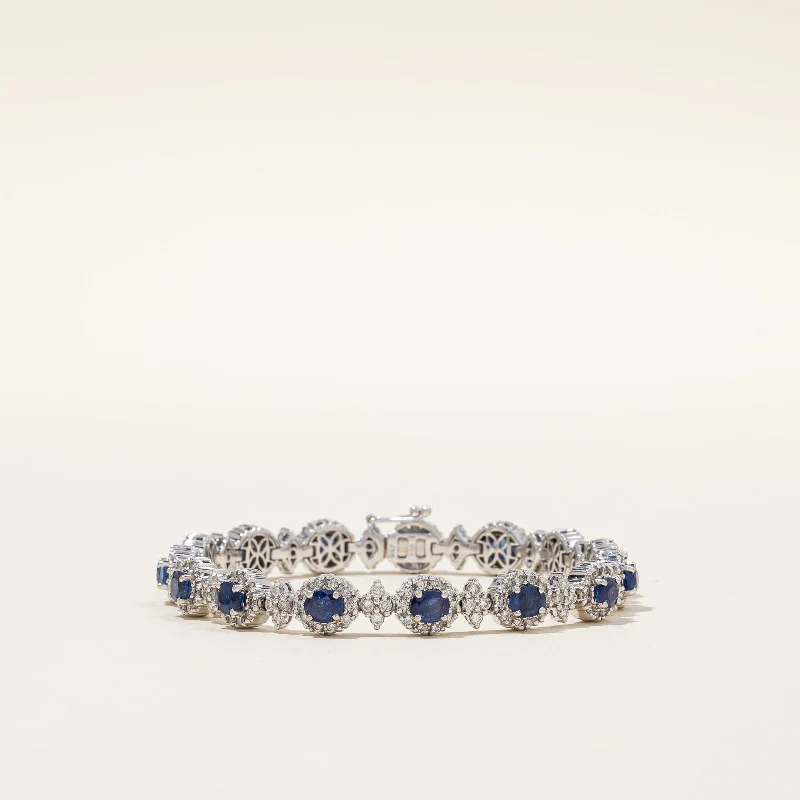 Premium Diamond Jewelry For Unforgettable Moments Sapphire & Diamond Tennis Bracelet | 5.25ctw, 2.58ctw | 7" |