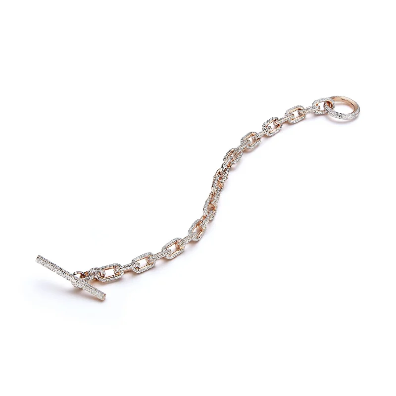 Shop Fine Jewelry With Exclusive Savings SAXON 18K ALL DIAMOND CHAIN LINK TOGGLE BRACELET