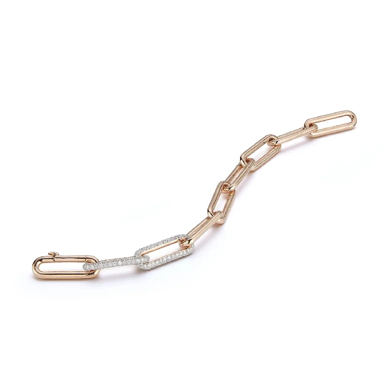 Shop Dazzling Jewelry At The Best Prices SAXON 18K ELONGATED CHAIN LINK BRACELET WITH DOUBLE DIAMOND LINKS Shop Dazzling Jewelry At The Best Prices SAXON 18K ELONGATED CHAIN LINK BRACELET WITH DOUBLE DIAMOND LINKS