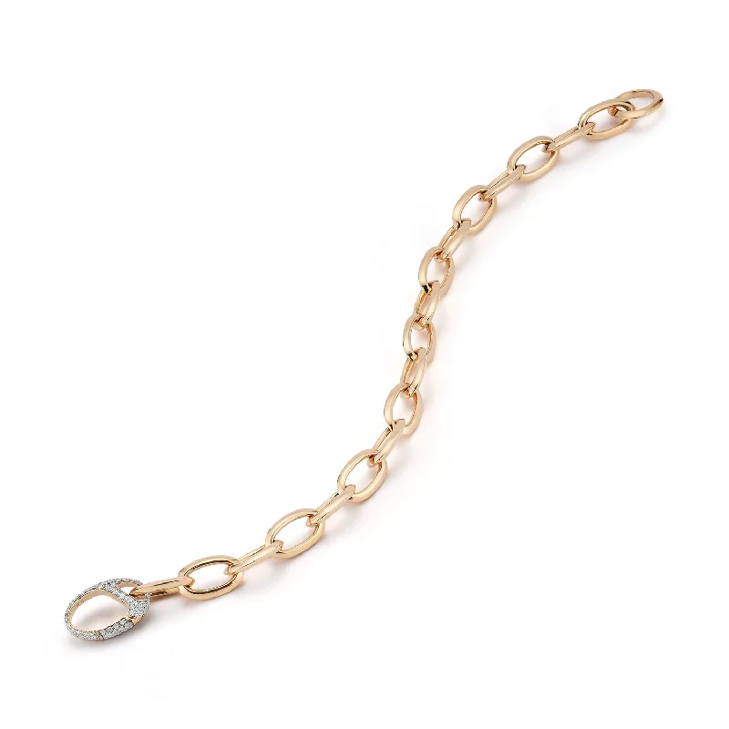 Bold And Beautiful Jewelry Now At Irresistible Prices GARNETT 18K GOLD CHAIN LINK BRACELET WITH DIAMOND OVAL CLASP Bold And Beautiful Jewelry Now At Irresistible Prices GARNETT 18K GOLD CHAIN LINK BRACELET WITH DIAMOND OVAL CLASP