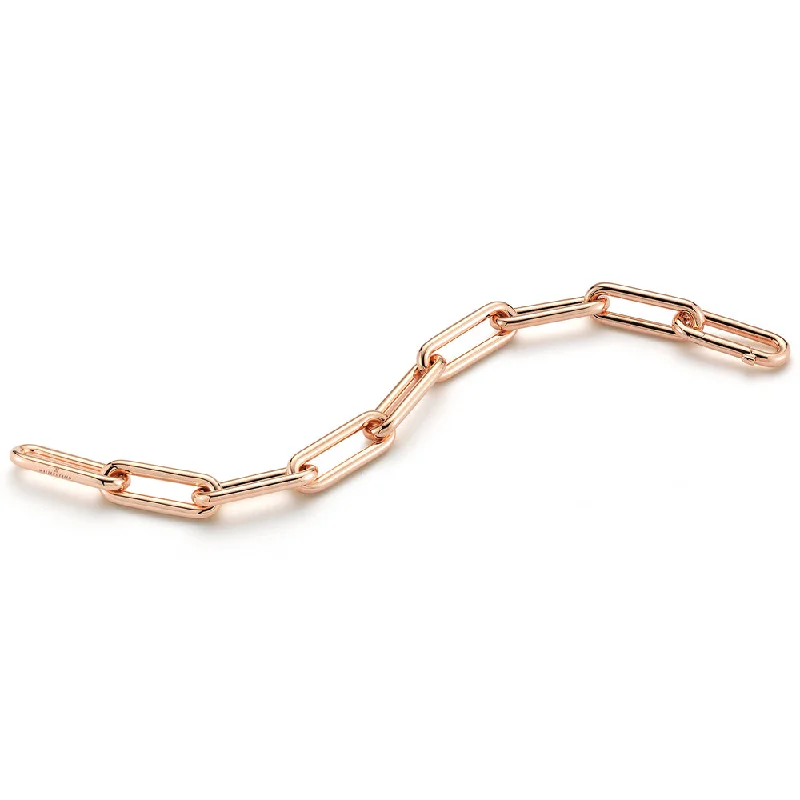 Eco-Friendly Sustainable Jewelry For Conscious Buyers SAXON 18K ELONGATED CHAIN LINK BRACELET