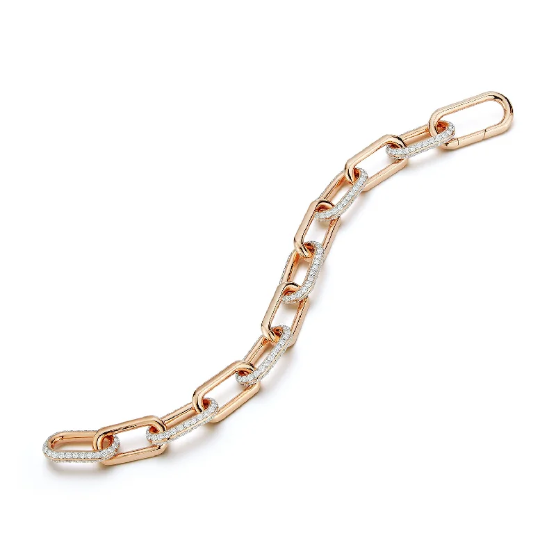 High-Quality Jewelry At A Fraction Of The Cost SAXON 18K GOLD AND DIAMOND ALTERNATING JUMBO LINK BRACELET High-Quality Jewelry At A Fraction Of The Cost SAXON 18K GOLD AND DIAMOND ALTERNATING JUMBO LINK BRACELET