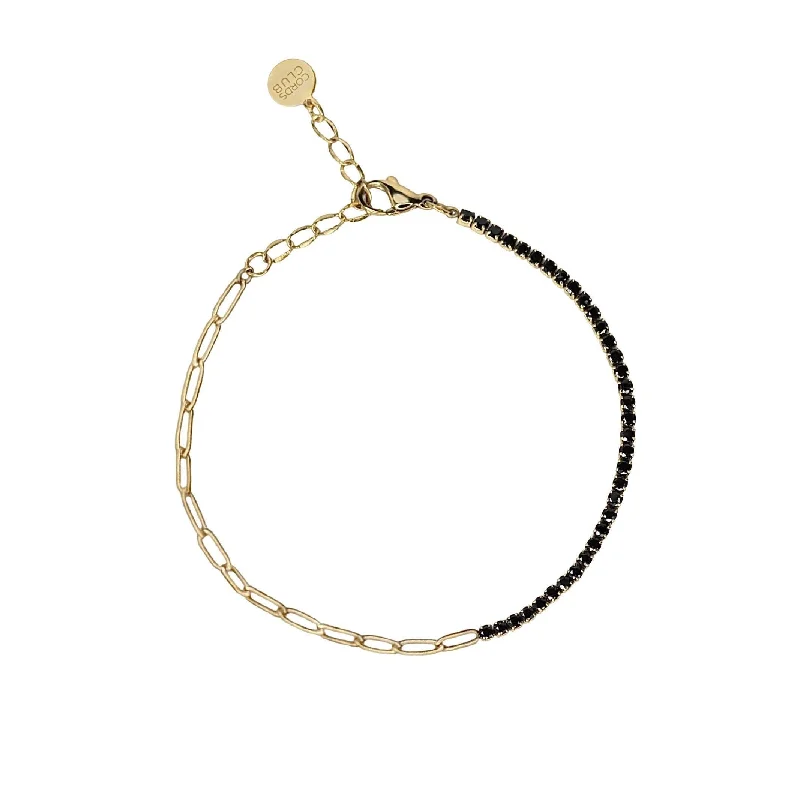Luxury Jewelry Now At Special Promotional Rates Onyx Tennis Paperclip Hybrid Bracelet