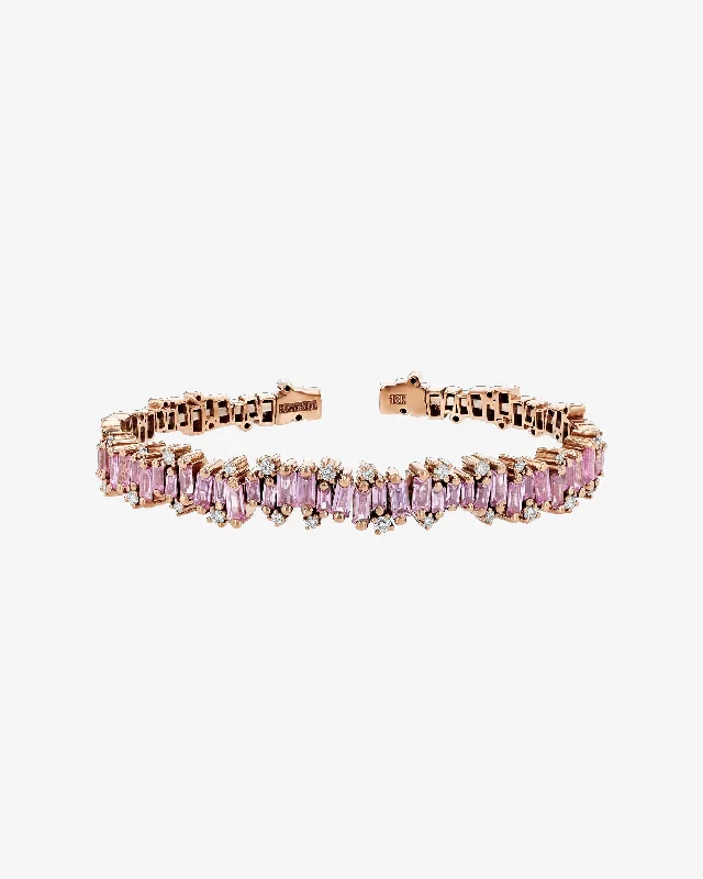 Flash Deals On Fine Jewelry – Shop Before It's Gone Shimmer Audrey Pink Sapphire Bangle