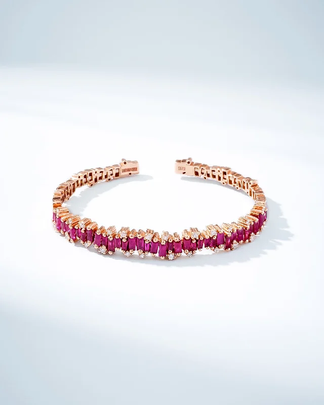High-End Jewelry, Now More Affordable Than Ever Shimmer Audrey Ruby Bangle