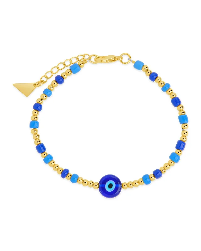 Sibyl Enamel Evil Eye Bead Bracelet