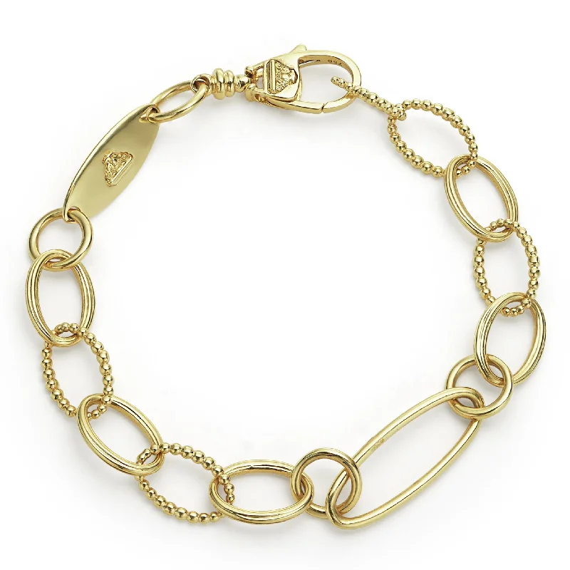 Signature Caviar 18K Gold Oval Link Bracelet