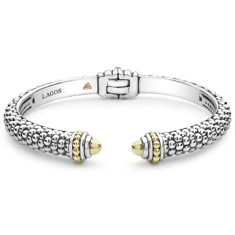 Unmissable Jewelry Clearance – Final Reductions Signature Caviar Two-Tone Cuff Bracelet