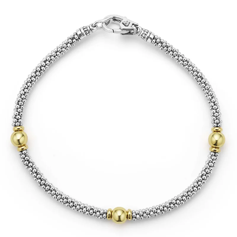 Huge Savings On Timeless Jewelry Collections Signature Caviar Two-Tone Station Bracelet | 3mm