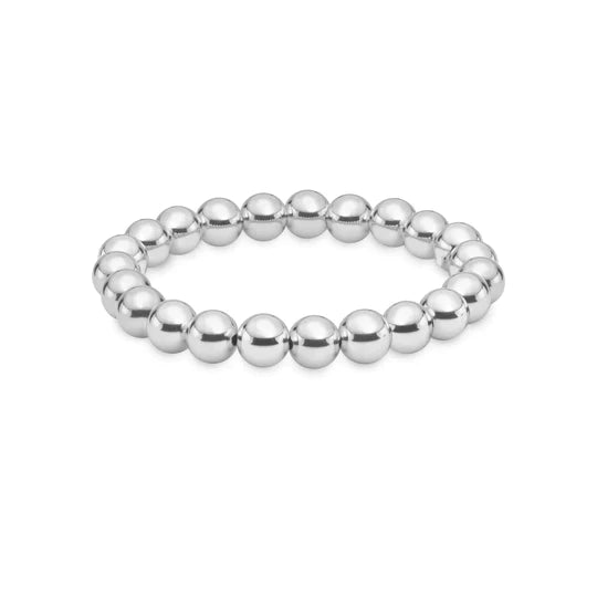 Must-Have Jewelry Pieces At Reduced Prices Silver Coated Hematite Round 8mm Bracelet