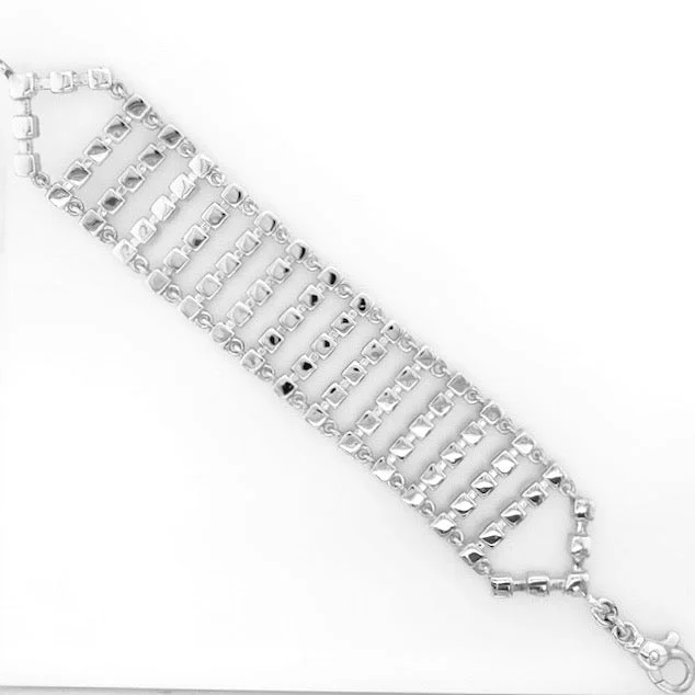 Silver Ice Bar Link Bracelet