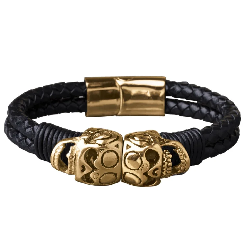 Unique Jewelry Designs Now At Discounted Rates Skull Leather Bracelet