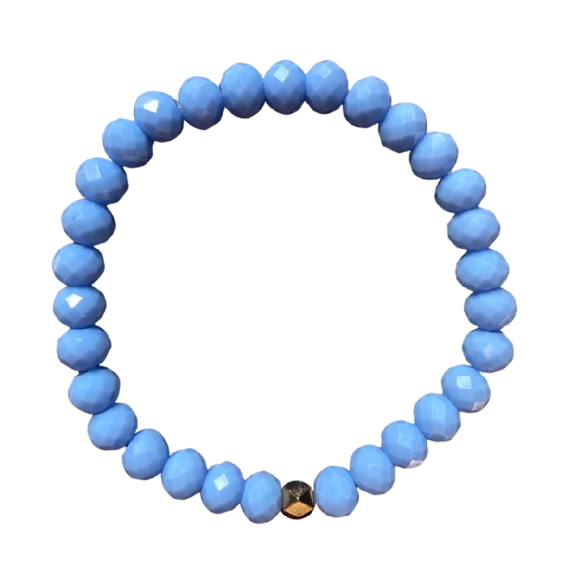 Sky Blue Faceted Rondelle 8mm Bracelet