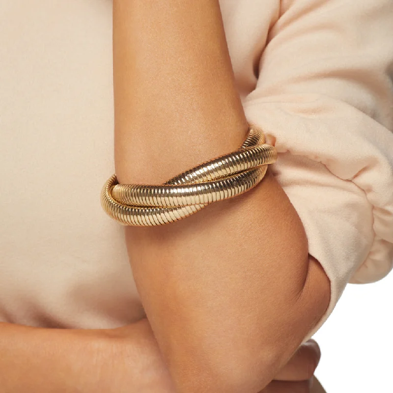 Gold Snake Chain Stretch Bracelet