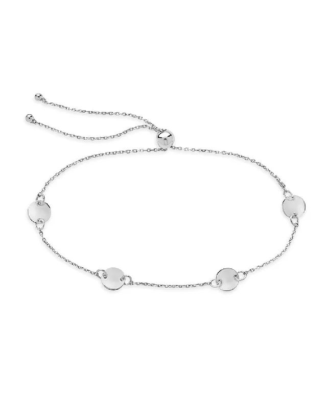 Sterling Silver Multi Disk Bolo Bracelet