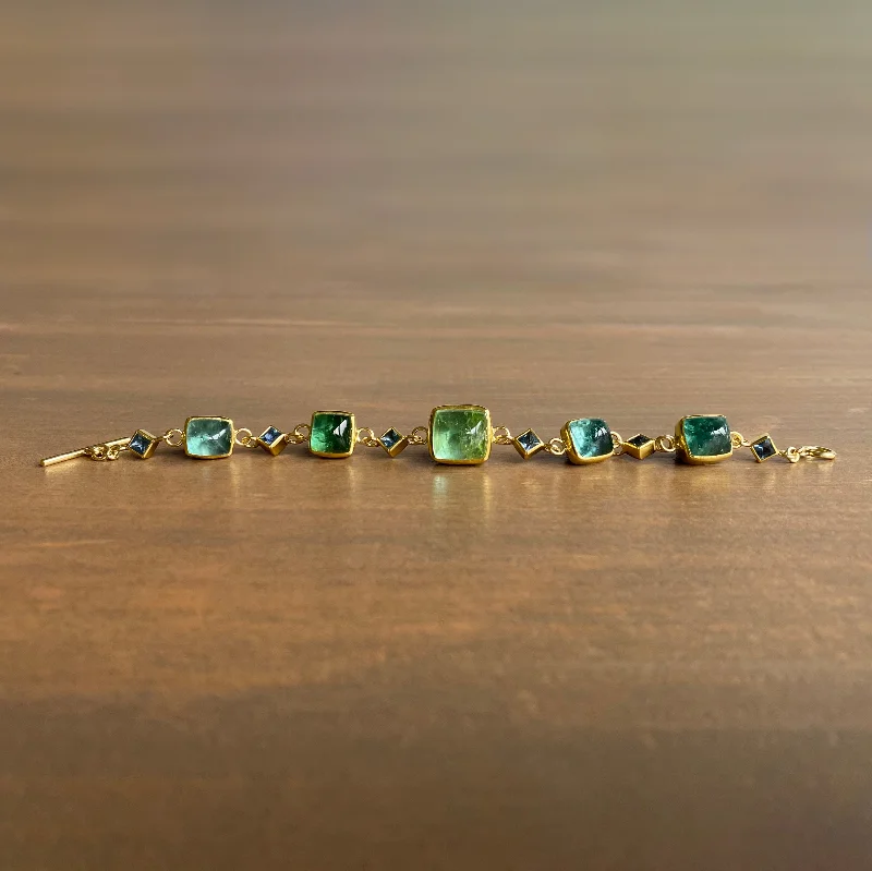 Premium Diamond Jewelry At Once-In-A-Lifetime Discounts Sugar Loaf Tourmaline & Square Aquamarine Bracelet Premium Diamond Jewelry At Once-In-A-Lifetime Discounts Sugar Loaf Tourmaline & Square Aquamarine Bracelet
