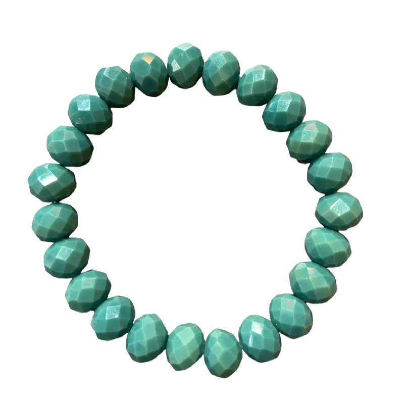 Smoky Jade Faceted Rondelle 10mm Bracelet