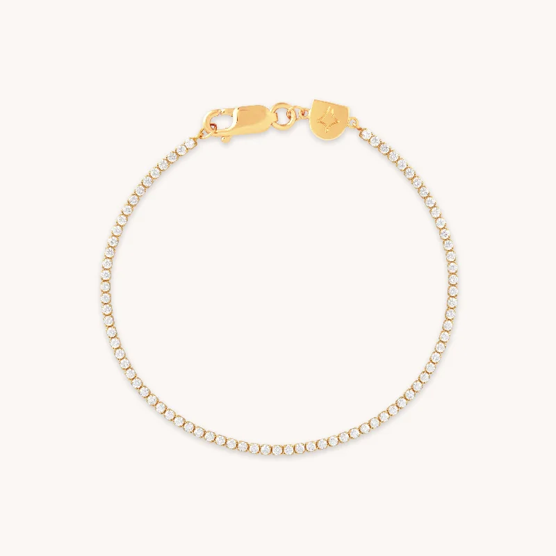 Customized Silver Jewelry For Unique Style Tennis Chain Bracelet in Gold