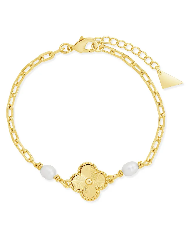 Tilda Pearl & Clover Charm Bracelet