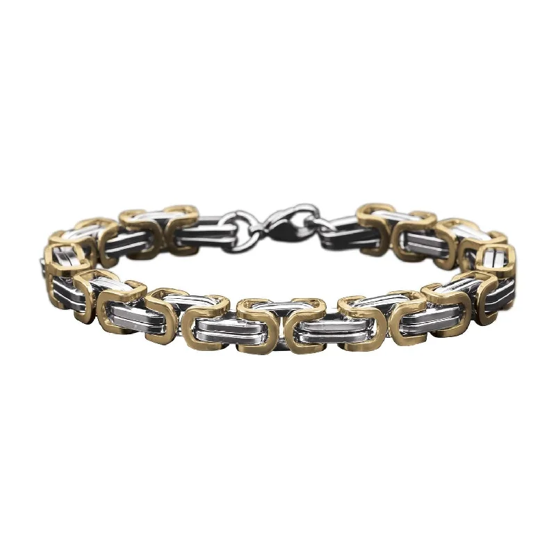 Jewelry Clearance – Final Chance To Save Big Two-Tone Byzantine Bracelet