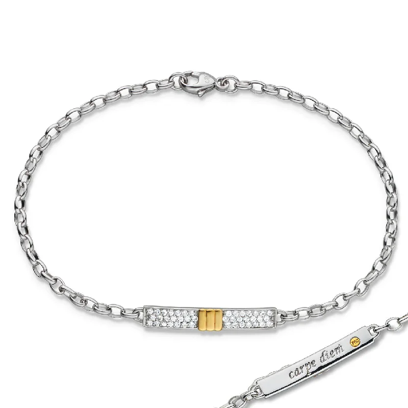 Two-Tone "Carpe Diem" Poesy Bracelet