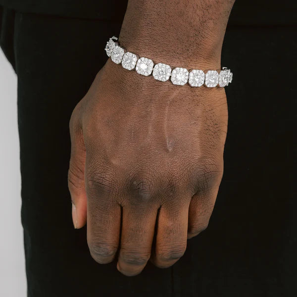 Elegant Jewelry Styles At Budget-Friendly Prices VVS 12MM clustered Bracelet - White Gold