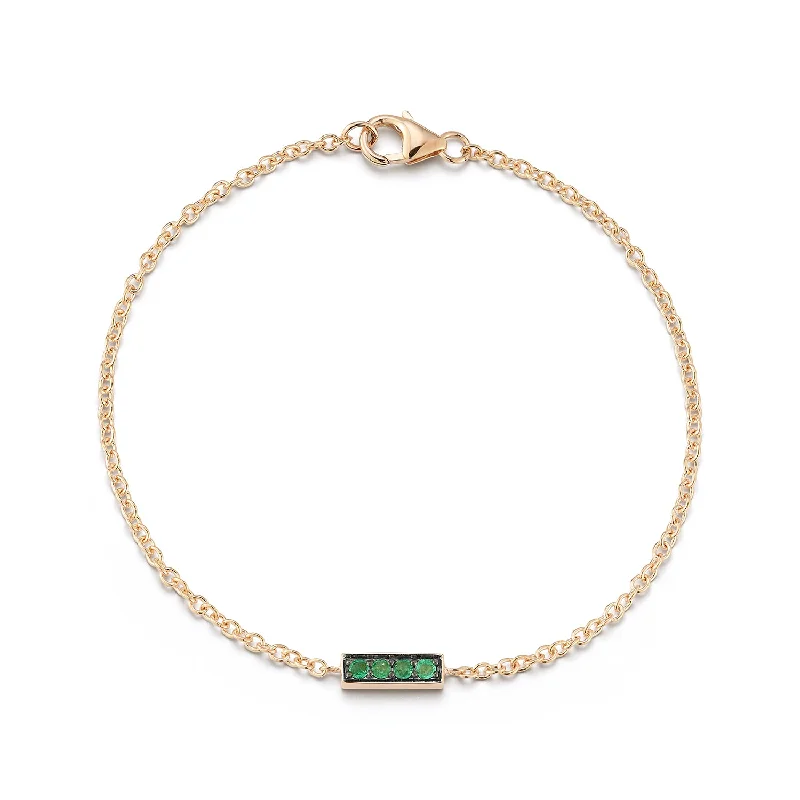 Jewelry Sale Bonanza – Grab Your Sparkle Now WF CLASSIC 18K GOLD AND GREEN EMERALD BAR BRACELET