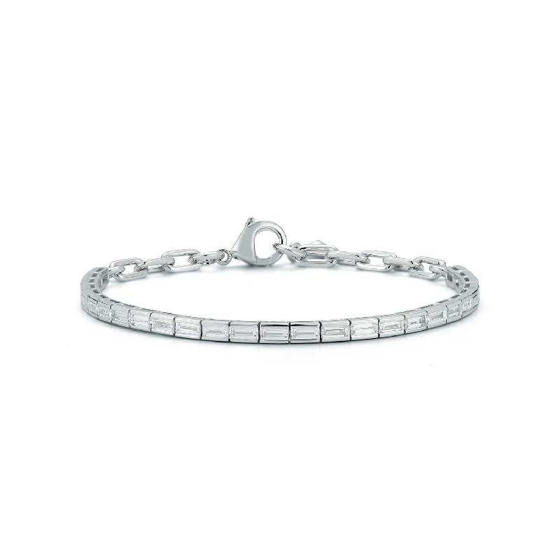 Special Deals On Handcrafted And Designer Jewelry KEYNES 18K WHITE GOLD AND BAGUETTE DIAMOND TENNIS BRACELET Special Deals On Handcrafted And Designer Jewelry KEYNES 18K WHITE GOLD AND BAGUETTE DIAMOND TENNIS BRACELET