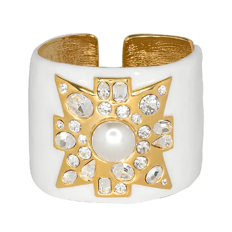 White Maltese Cross Cuff