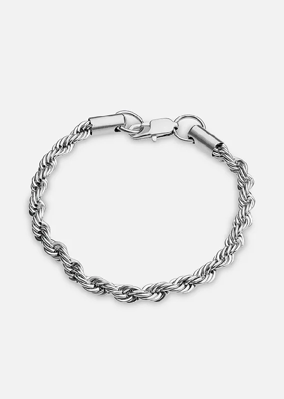 Huge Savings On Timeless Jewelry Collections 5mm Rope Bracelet - White Gold