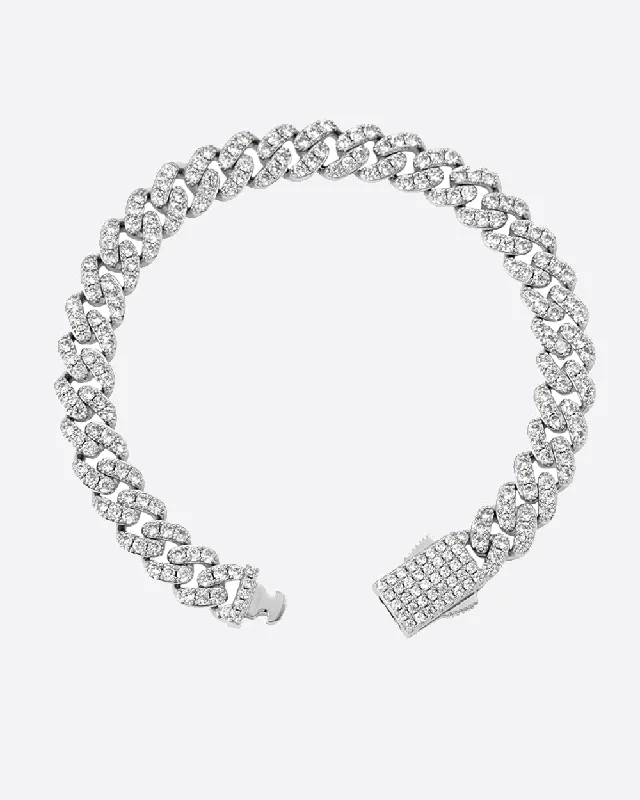 Special Jewelry Deals – Upgrade Your Collection 8MM ICED CUBAN Bracelet - White Gold