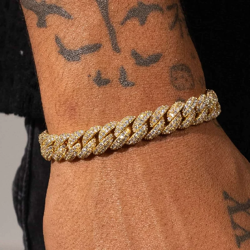 Trending Jewelry Now Available At Exclusive Prices 9mm Iced Cuban Link Bracelet - Gold