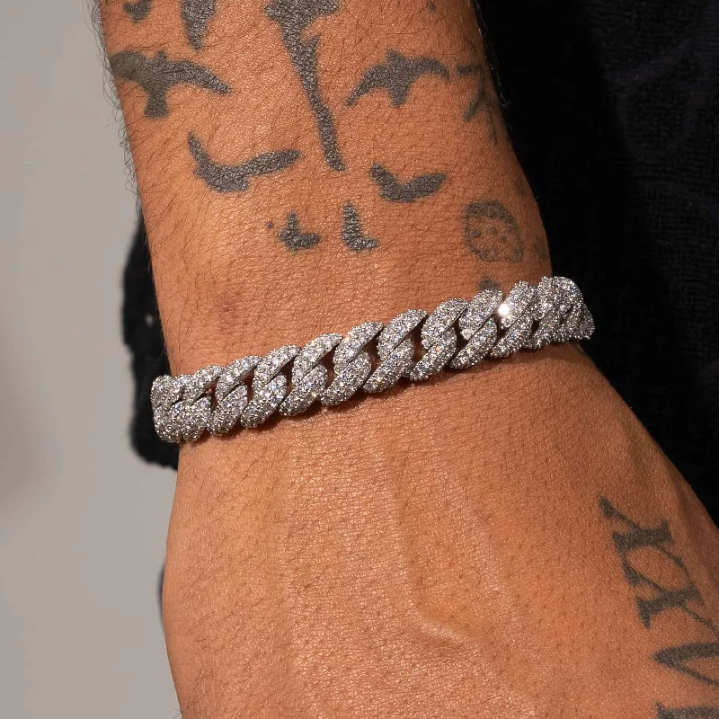 Limited-Time Offer On Premium Jewelry Collections 9mm Iced Cuban Link Bracelet - White Gold