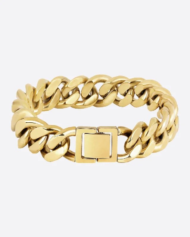Best Jewelry Sale – Shop Exclusive Designs Now Cuban Boxed 12MM Bracelet - Gold